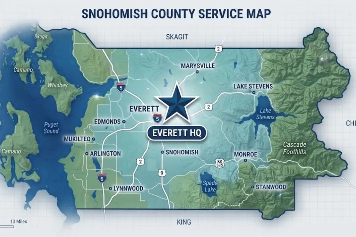 Everett Pro Plumbing service area map overview